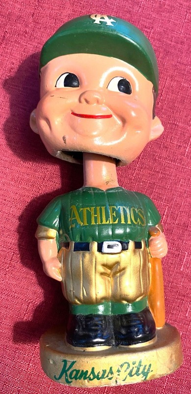 Vintage Kansas City Athletics Gold Base 1960's Bobblehead 
