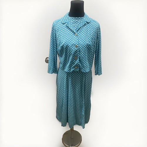 Vintage Shelton Stroller 18 1/2 Polka Dot Light Blue & White 50’s Dress w/Jacket - Picture 3 of 3
