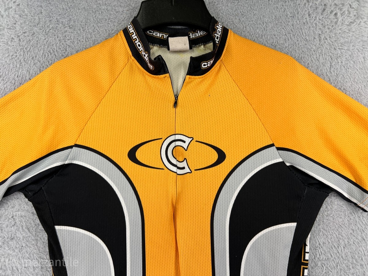 Cannondale Cycling Jersey Adult Medium Yellow Gray 1/2 Zip
