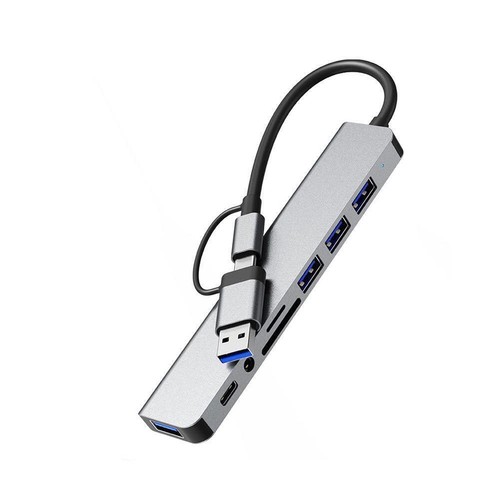 1 to 8 TYPe-C/USB HUB 8-port Expansion Dock Splitter Reader Card C5X2 - Afbeelding 4 van 7