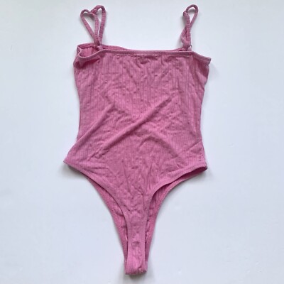 Revamped Hot Pink Square Neck Spaghetti Strap Tank Top Bodysuit