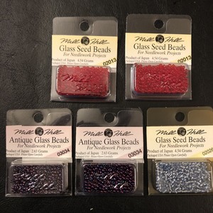 Lot-of-5-Packs-of-Mill-Hill-Glass-Seed-Beads-NIP