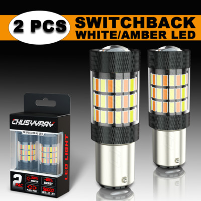 CANBUS 1157 LED Turn Signal Light Bulbs Switchback Amber White Anti Hyper Flash