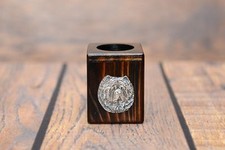 Chow Chow - wooden candlestick with dog, high quality, Art Dog, type 1