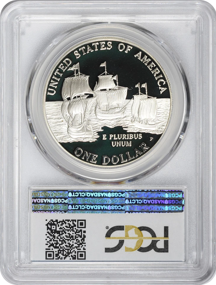 2007-P Jamestown Silver Commemorative Dollar PR69DCAM PCGS Proof 69 Deep Cameo - Image 2 of 2