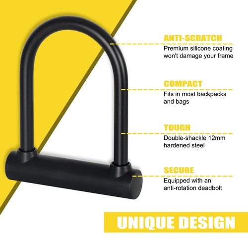 Heavy Duty Anti Theft ebike lock w/ 16mm Shackle 4ft Security Cable Bike U Lock - Picture 6 of 12