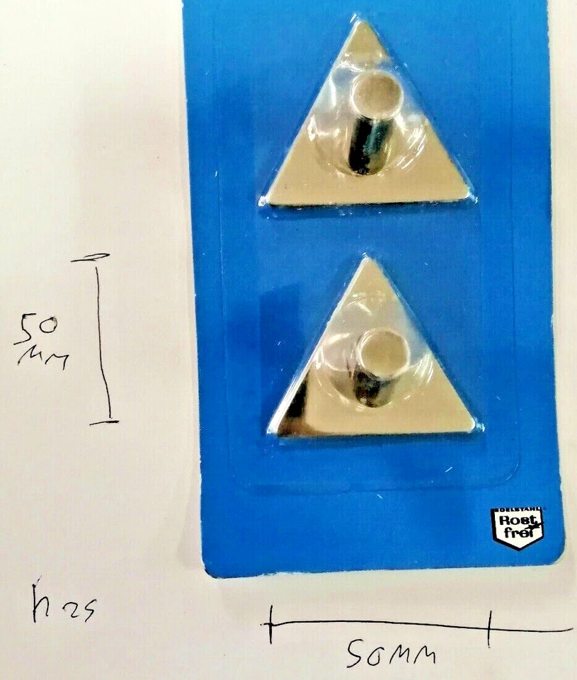 Wenko 2 Gancio  Adesivo bagno Ganci Triangoli in acciaio Inox cromato Lucido - Immagine 3 di 4