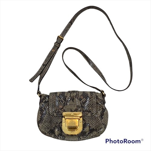 Michael Kors Charlton Snakeskin Crossbody Gold Lock Mini Crossbody Bag - Picture 2 of 12