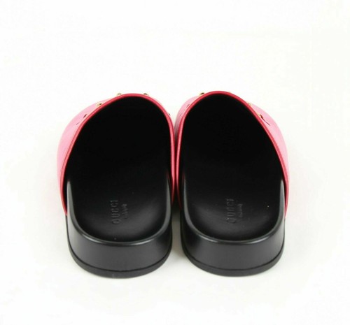 New GUCCI Rose Raspberry Velvet Slip On Loafer Sandal w/Gold Horsebit 39.5 $895 - Picture 5 of 11