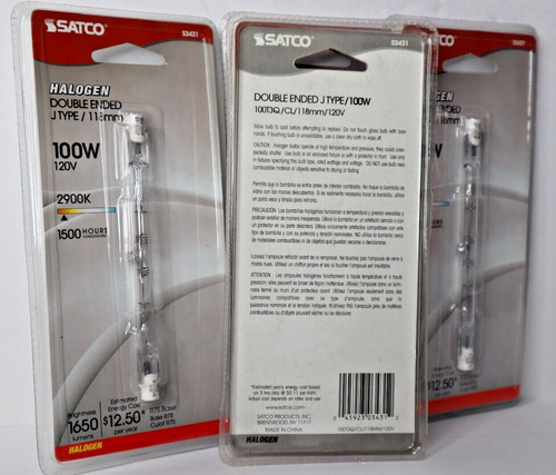 4 Pack SATCO 100W Double Ended J Type / 118MM S3431 - Picture 4 of 4