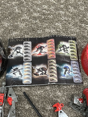 LEGO 8592 Bionicle Rahkshi Turahk Retired 2003 Canister And Manual Red Figure - Picture 11 of 12