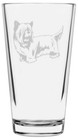 Skye Terrier Dog Themed Etched All Purpose 16oz Pint Glass
