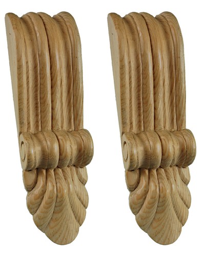 Wooden House Corbels, Regency Fireplace Mantel Brackets, Hand Carved Pair- PG650 - Picture 1 of 4