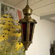 Antike Messing Deckenlampe f&uuml;r Kerze