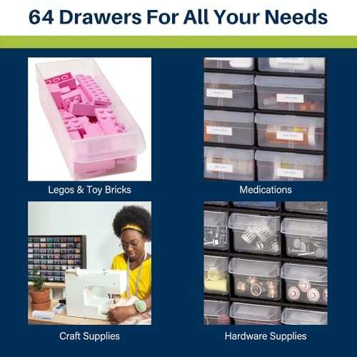Storage Organizer Cabinet Plastic Parts Hardware Container Toy Bin 64-Drawer - Picture 5 of 16