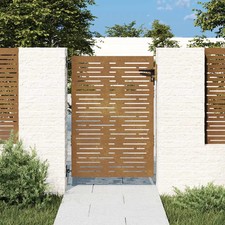 vidaXL Black Garden Gate 33.46x49.2 in Powder Coated Steel Lockable Outdoor Gate
