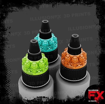 Space Chaplain - 3D Printed Swatch CAP Rings - to fit Pro Acryl 22ml Bottles