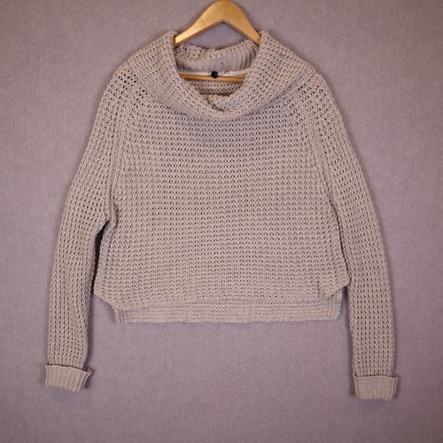 Staple the Label Size 12 Cropped Turtle Neck Jumper Sweater Knit Grey