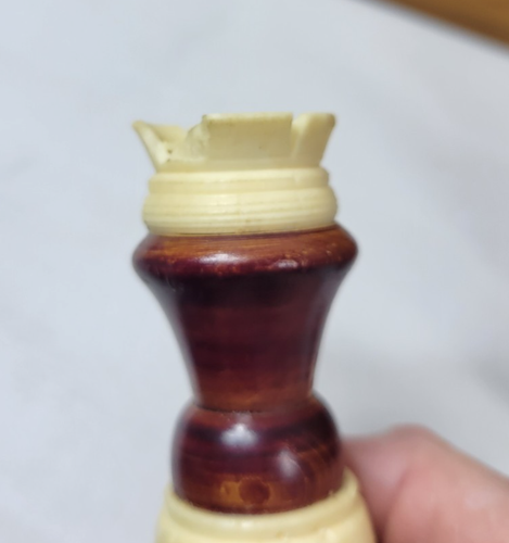 VTG Mexican Tarascan Hand Carved Wood & Bone? Chess Set Folding Wooden Board - Picture 12 of 20