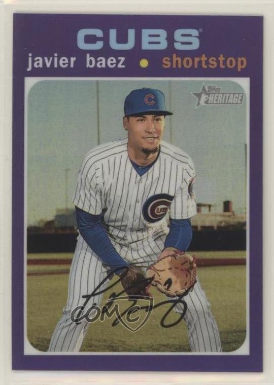 2020 Topps Heritage Hot Box Chrome Purple Refractor Javier Baez #THC-142 2g8