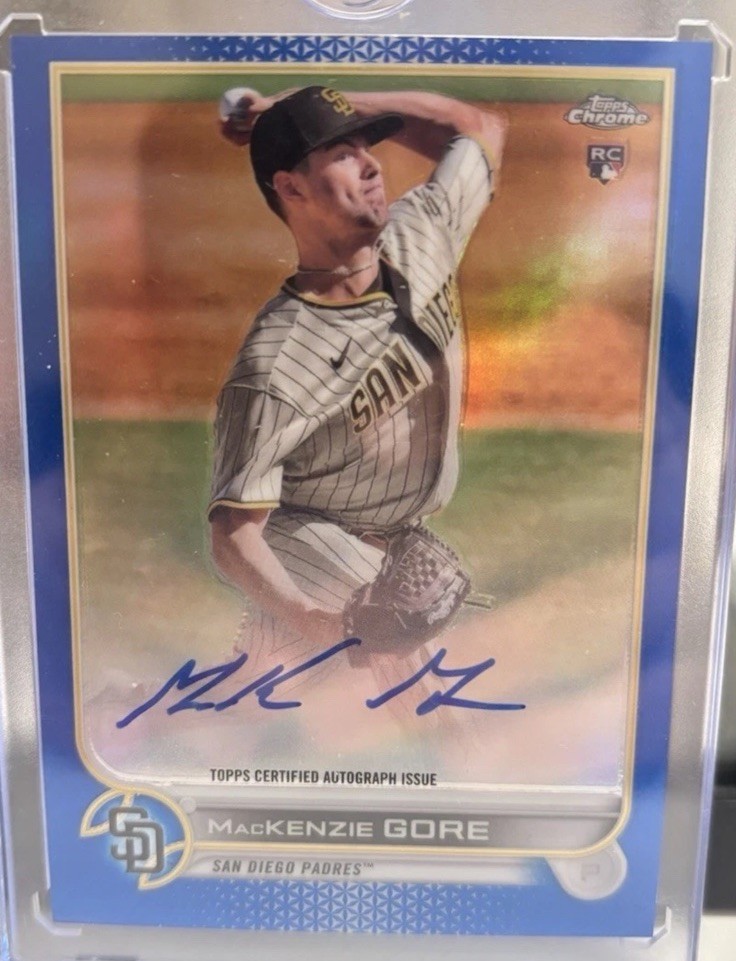 2022 Topps Chrome MacKenzie Gore Auto RC Blue Refractor #’d /150 Autograph