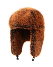 XXL Trapper Hat for Big Heads, Faux Fur Winter Ear Flap XX-Large Burnt Brown