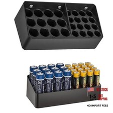 Battery Storage Case,Battery Organizer Fits Wall, Desk, Drawer, 12 AA and 16