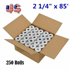 250 Rolls 2 1/4 x 85' Credit Card Cash Register POS Receipt Thermal Paper 55 lm