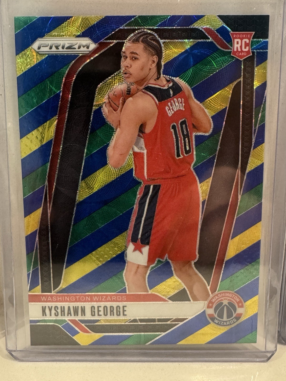 2024-25 Panini Prizm Kyshawn George RC Choice Blue Yellow Green Rookie SP #257