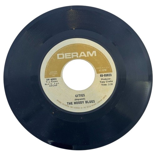 The Moody Blues 45 RPM Record Nights In White Satin Cities Deram Label Vintage - Picture 2 of 2