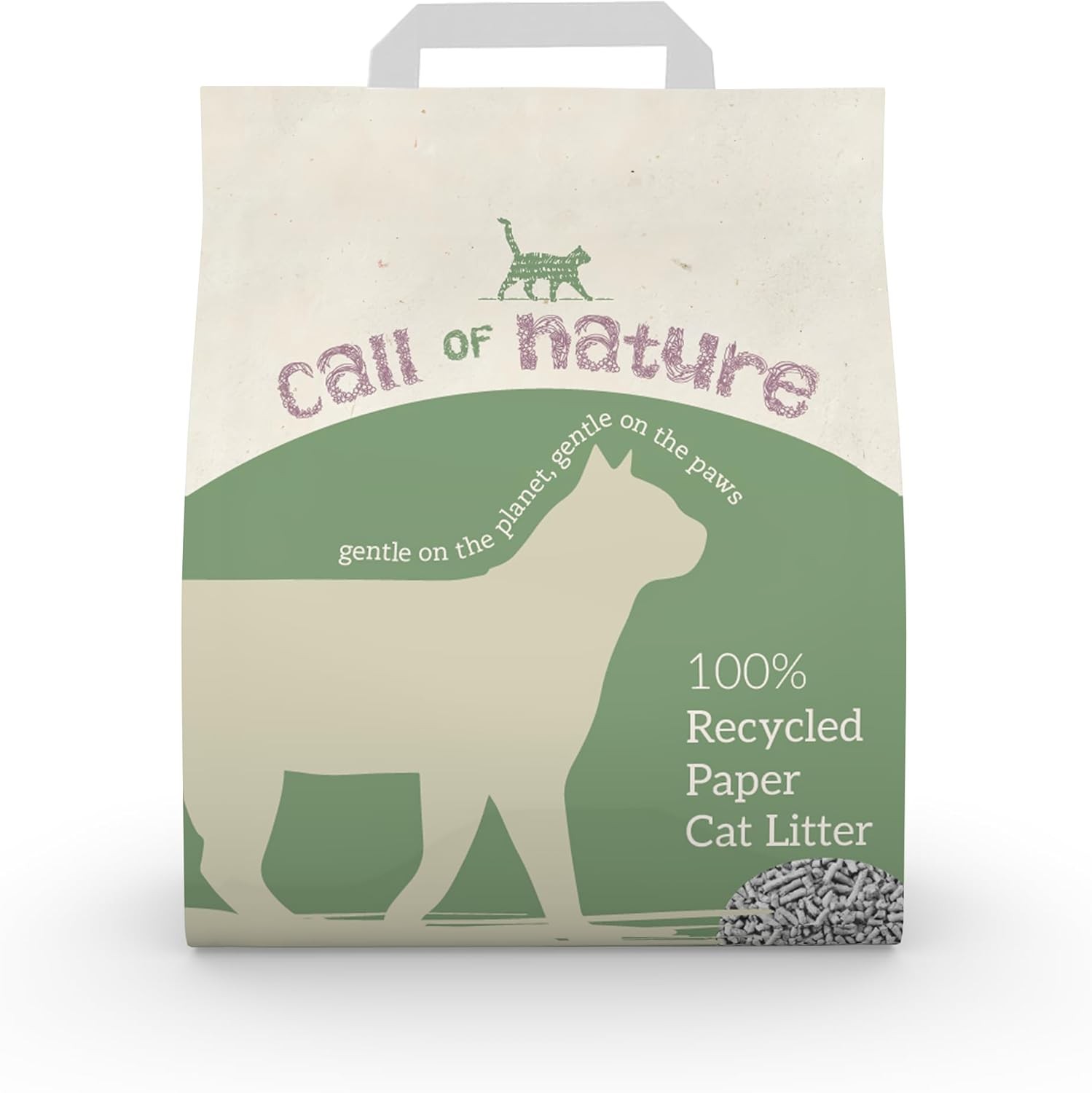 Call of Nature Recycled Paper Cat Litter Pellets - Biodegradable, Odour Control