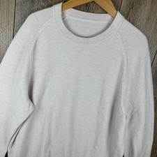 Lululemon Textured Knit Crewneck Sweater Mens XXL White LM3ENFS Pullover