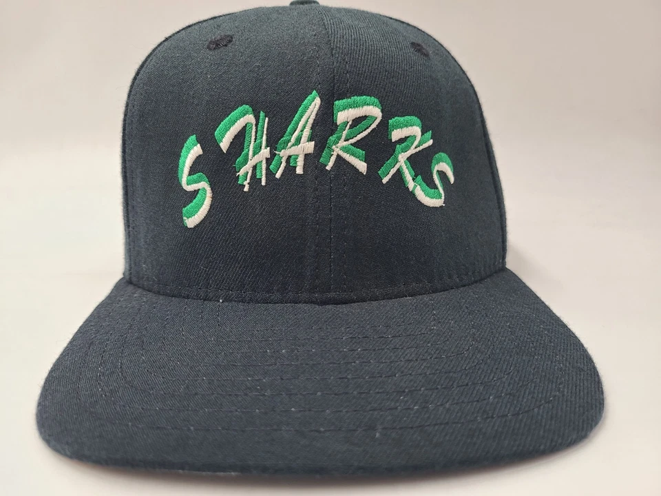 Vintage San Jose Sharks New Era Fitted 7 3/8 Hat Cap Wool Men NHL Hockey Blue - Image 2 of 4