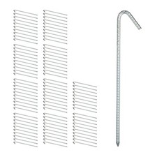 Piquetas camping xl estacas de acero anclajes para toldos 39 cm 100 unidades