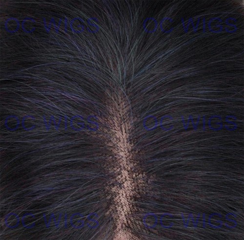 Long Wavy Heat OK Lace Top Human Hair Blend Wig Brown/Blue/Green/Purple EVEC - Picture 5 of 7