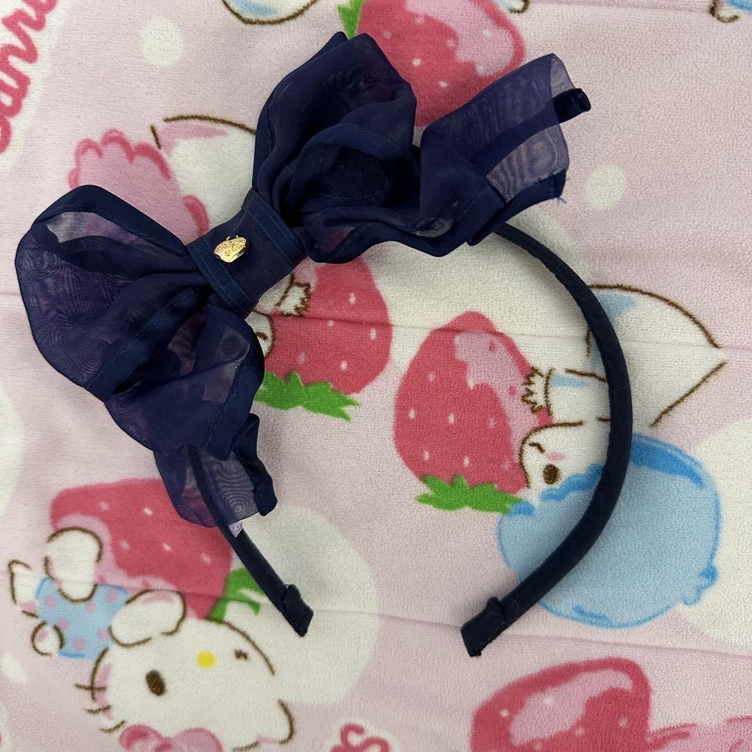 Navy Ribbon Headband for Women Stylish Hair Accessory