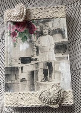 Handgefertigt  Shabby Vintage Look Deko Buch Nostalgie K&uuml;che Upcycling -947