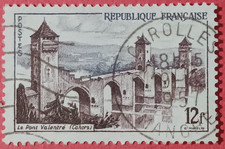 France 1955 - Pont Valentre Cahors 12f - Yvert 1039 Oblitéré Used Stamp Bridge
