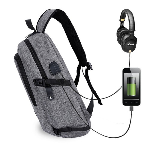 Men’s Oxford Laptop Backpack Business Casual Anti-Theft USB Charging Bag - Picture 2 of 5
