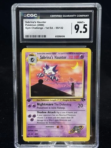 Sabrina’s Haunter #55 1st Edition Gym Challenge 2000 Pokemon CGC 9.5 👻