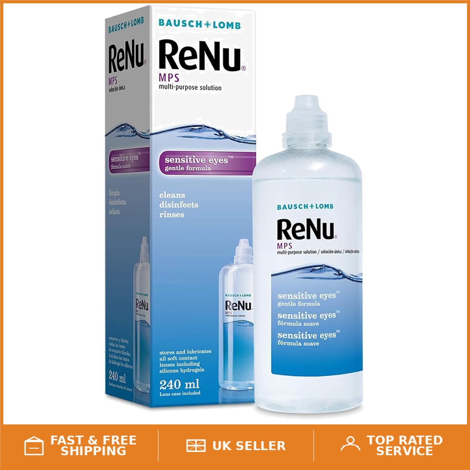 Multi-Purpose Contact Lens Solution, 1 X 240 Ml, Lens Case Included - Image 2