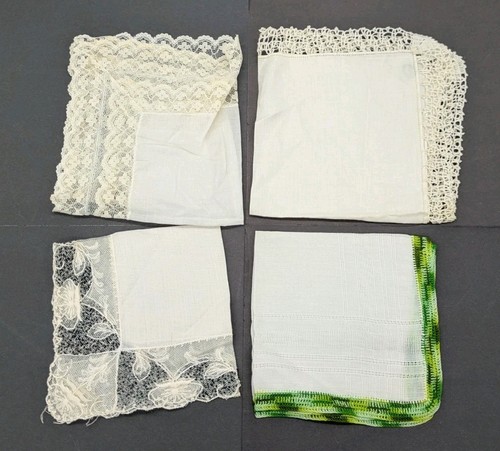 Vintage Lot Of 20 Ladies Hankies Handkerchief Various Patterns Edge Linen Lot#12 - Picture 10 of 19