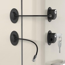 2 Pack Refrigerator Door Locks with 4 Keys, File 8 Inch x 2.5 Inch, Black