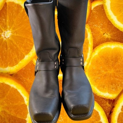 Mens Double H Black Leather Motorcycle Harness‎ Biker Boots Square Toe Mens Double H‎ Black Leather Motorcycle Harness Biker Boots  main image 4