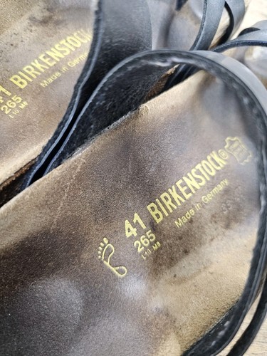 Birkenstock Black Leather Mayari Sandals Germany Unisex Size 41 M8 W10 - Picture 4 of 6