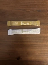 2 Vintage Harrods London Sugar Packets from 2017 - Gold & White