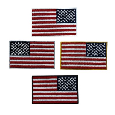 US MADE American Flag 100% embroidered 3.75'' x 2.25''