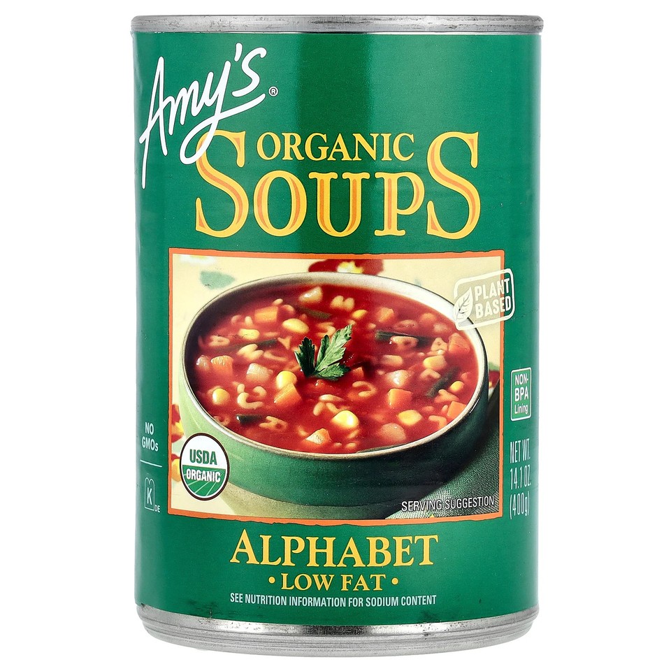 Organic Soups, Alphabet, Low Fat, 14.1 oz (400 g)