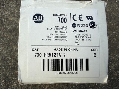 Allen-Bradley AB 700-HRM12TA17 H-100-240VAC Ser.D Delay Timing Relay -BRAND NEW