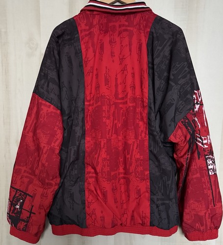 Giacca da pista vintage anni 90 Ajax Amsterdam Umbro calcio zip colorblock uomo 2XL Medium - Foto 3 di 11